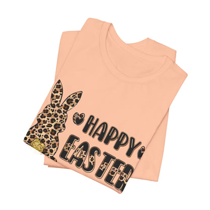Leopard Print 'Happy Easter' Bunny Tee