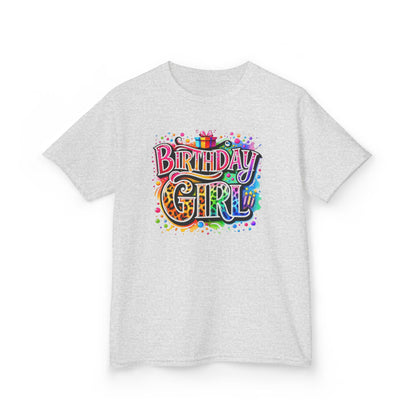 Birthday Girl Kids T‑Shirt — Colorful Confetti Party Tee