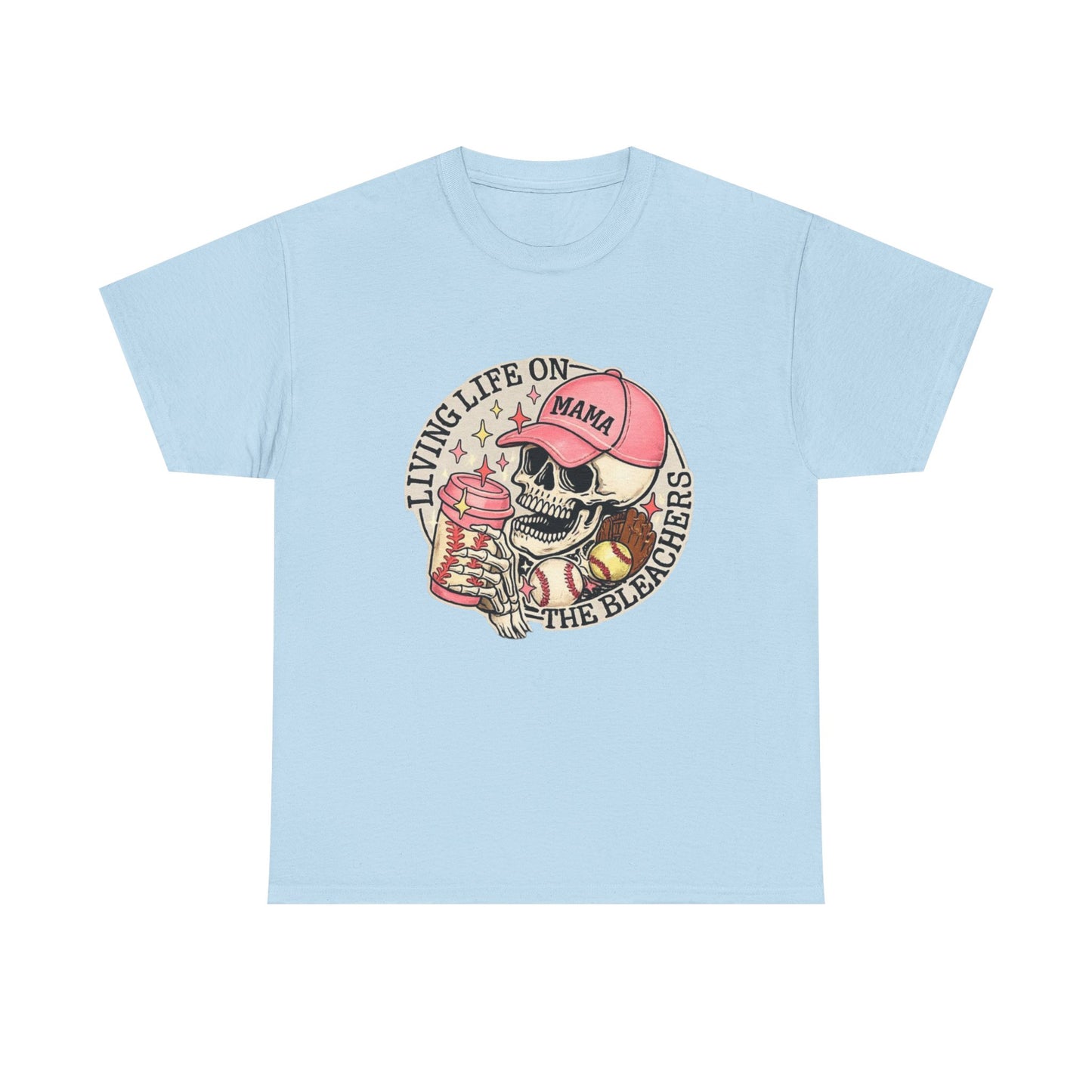 Living Life SPORTS MOM Skull Tee — Mama Cap Vintage Surf School Shirt