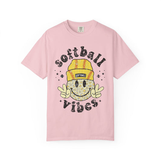 Softball Vibes Smiley T-Shirt