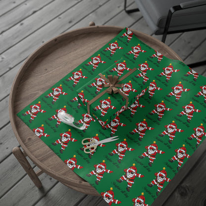 Dabbin' Santa Pattern Wrapping Paper Roll