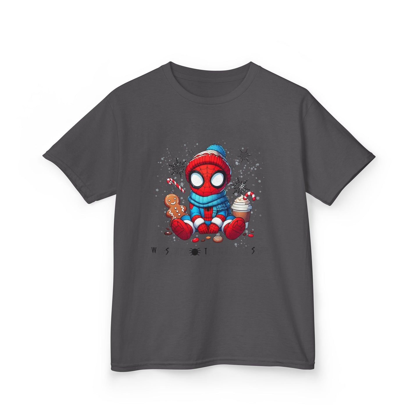 Kids Tee — Cozy Winter Superhero with Cookies & Hot Cocoa