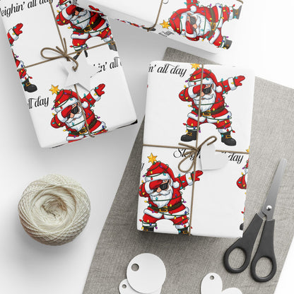 Sleighin' Santa- Wrapping Paper – Festive Holiday Gift Wrap