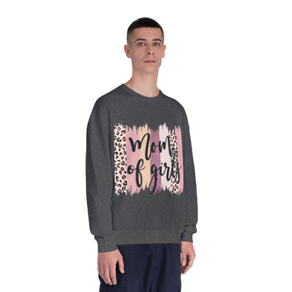Mom of Girls Leopard Brushstroke Crewneck Sweatshirt