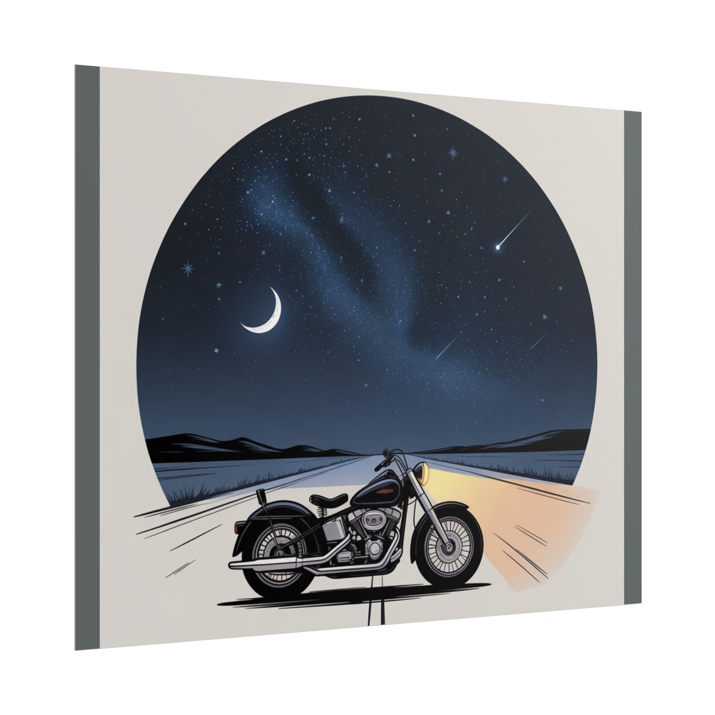 Motorcycle Night Sky Rolled Posters
