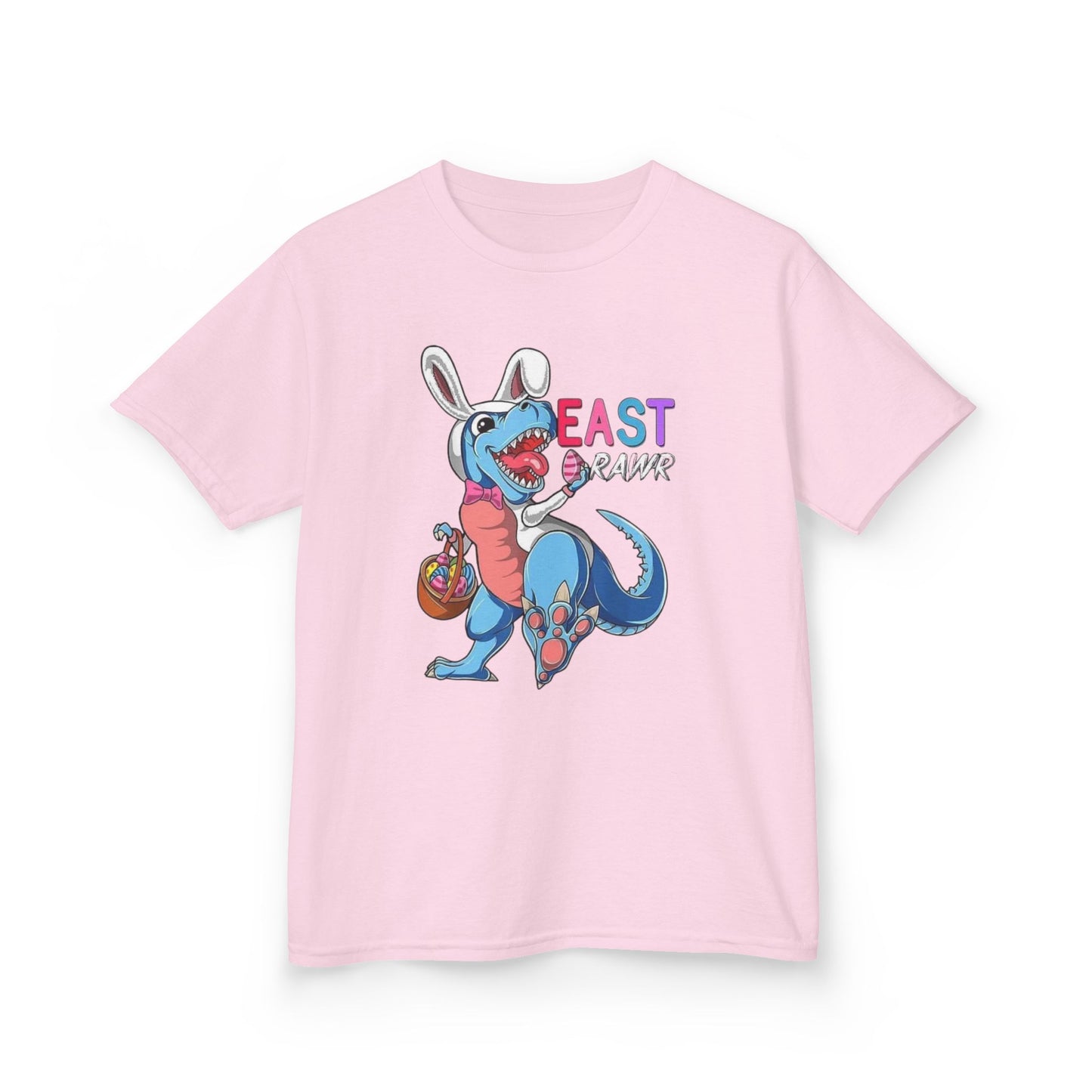 Kids 'Beast of Easter' Dino Bunny T‑Shirt — Cute Easter Dino with Basket