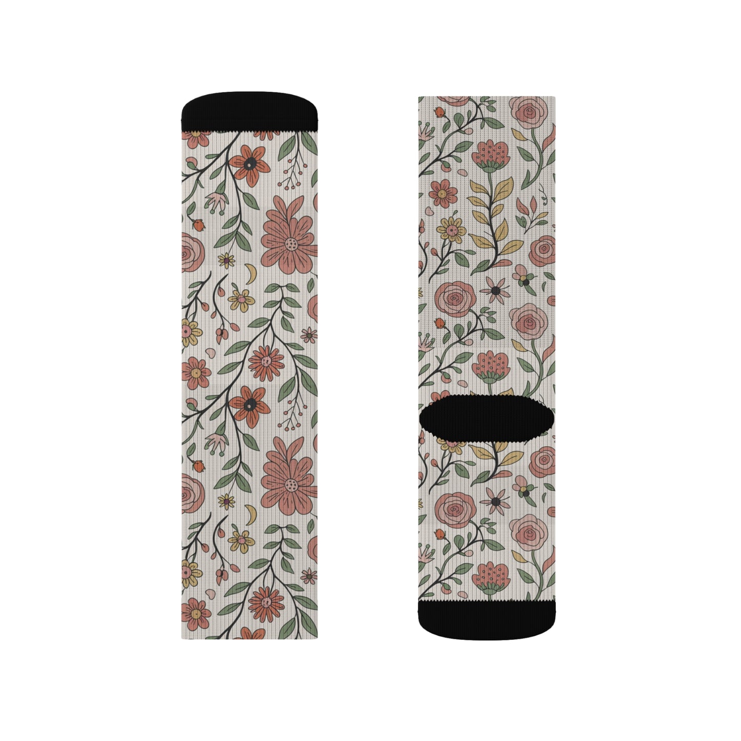 Floral Sublimation Socks | Cozy