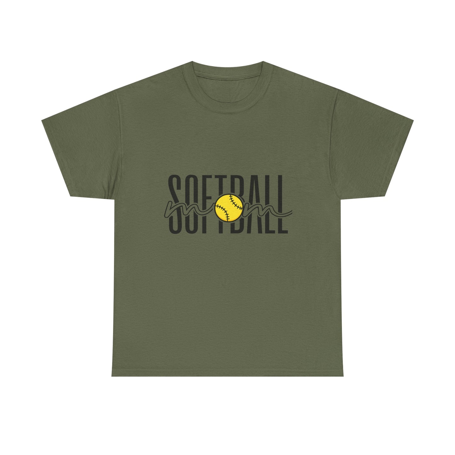 Softball Mom/Player Tee — Retro Script Softball Graphic T-Shirt