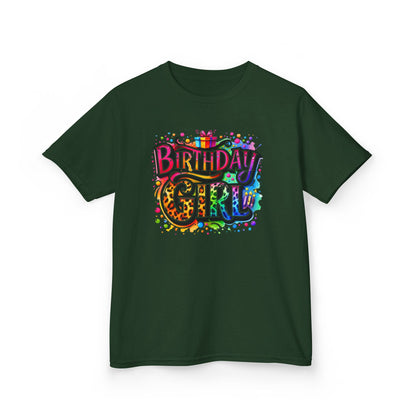 Birthday Girl Kids T‑Shirt — Colorful Confetti Party Tee