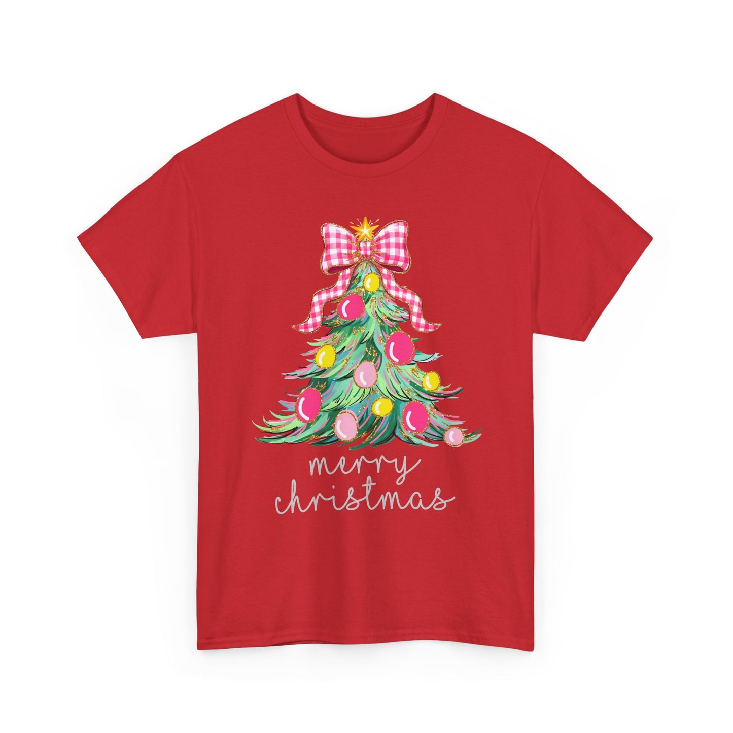 Merry Christmas Tree Unisex Heavy Cotton Tee