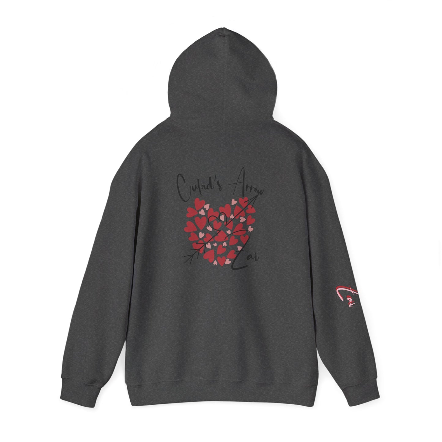 Cupid’s Arrow Lei Hoodie — Heart Arrow Script Pullover for Valentine’s Day