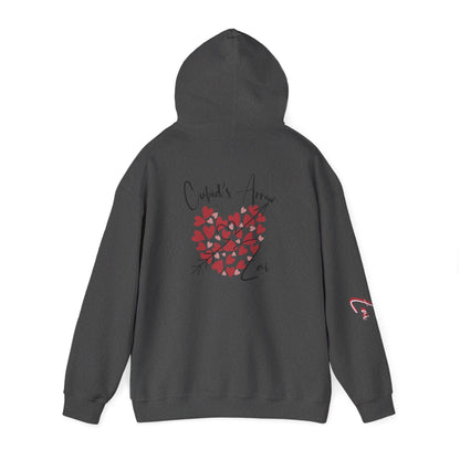 Cupid’s Arrow Lei Hoodie — Heart Arrow Script Pullover for Valentine’s Day