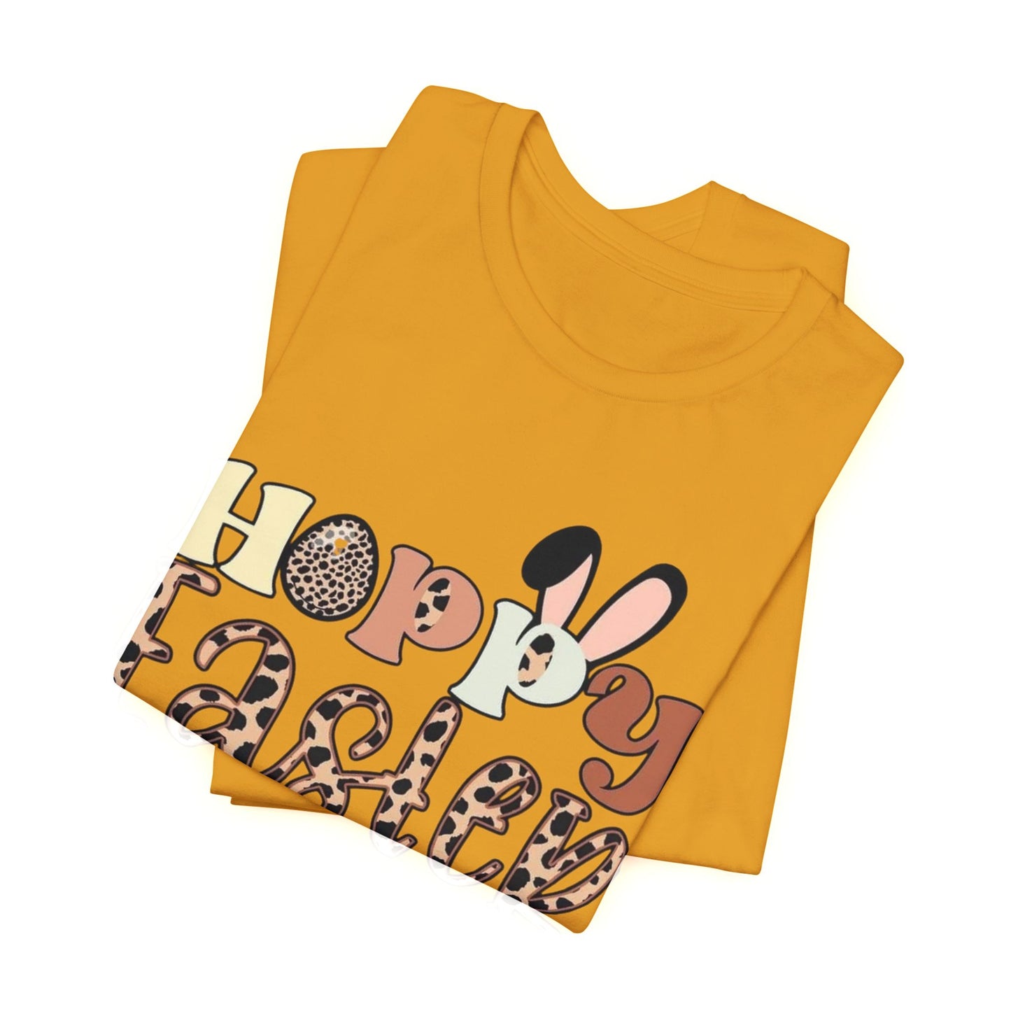Happy Easter Leopard Print Tee — Cute Bunny Egg Holiday T-Shirt