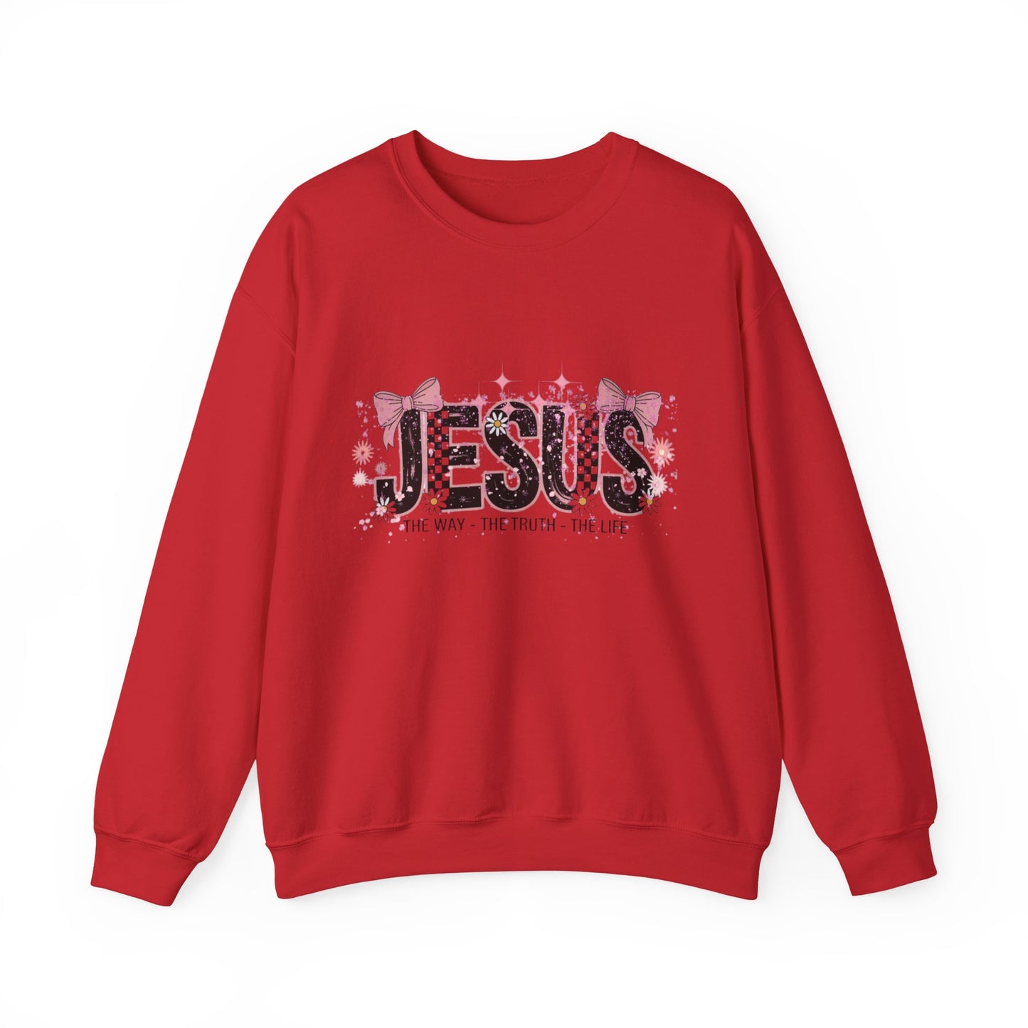 Jesus Floral Crewneck Sweatshirt – The Way The Truth The Life Christian Pullover