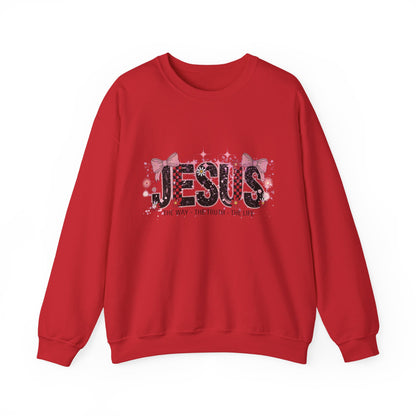 Jesus Floral Crewneck Sweatshirt – The Way The Truth The Life Christian Pullover