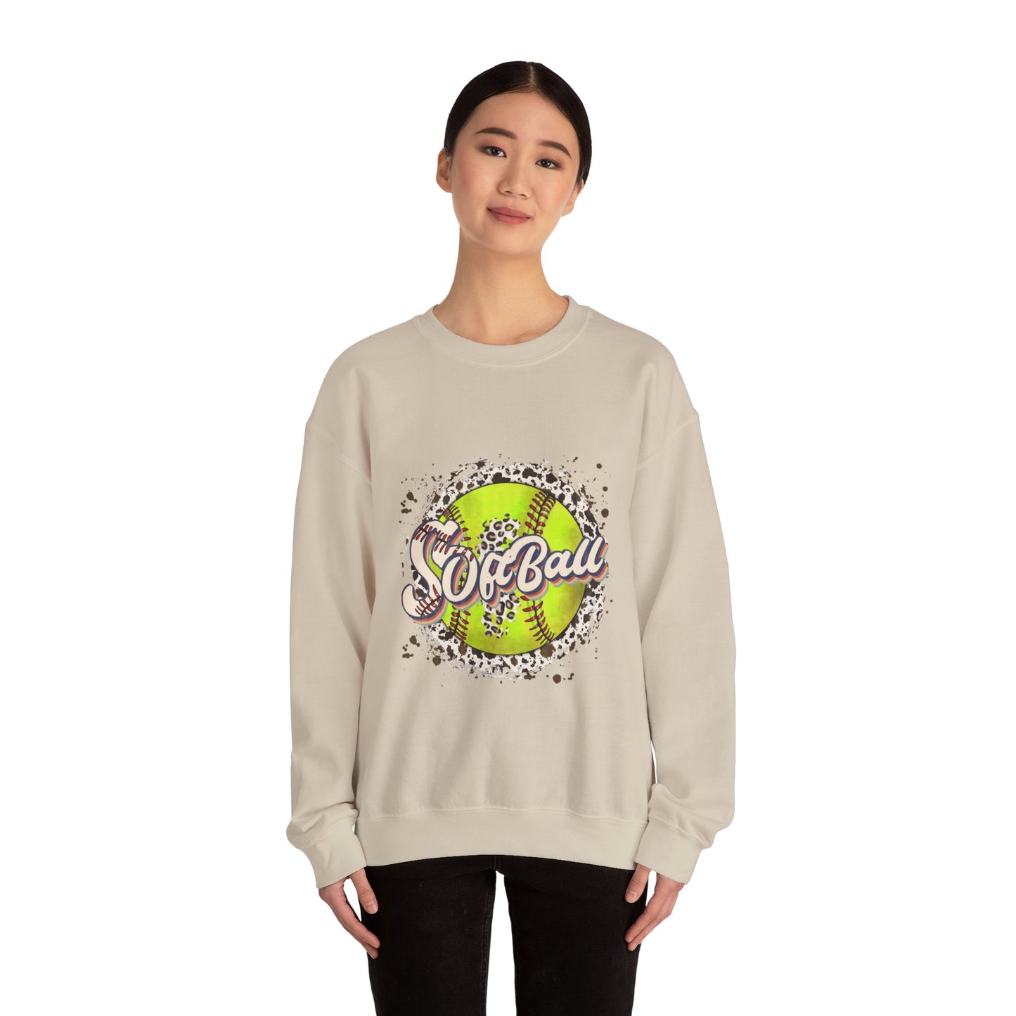 Softball Graphic Crewneck Sweatshirt – Neon Softball Design