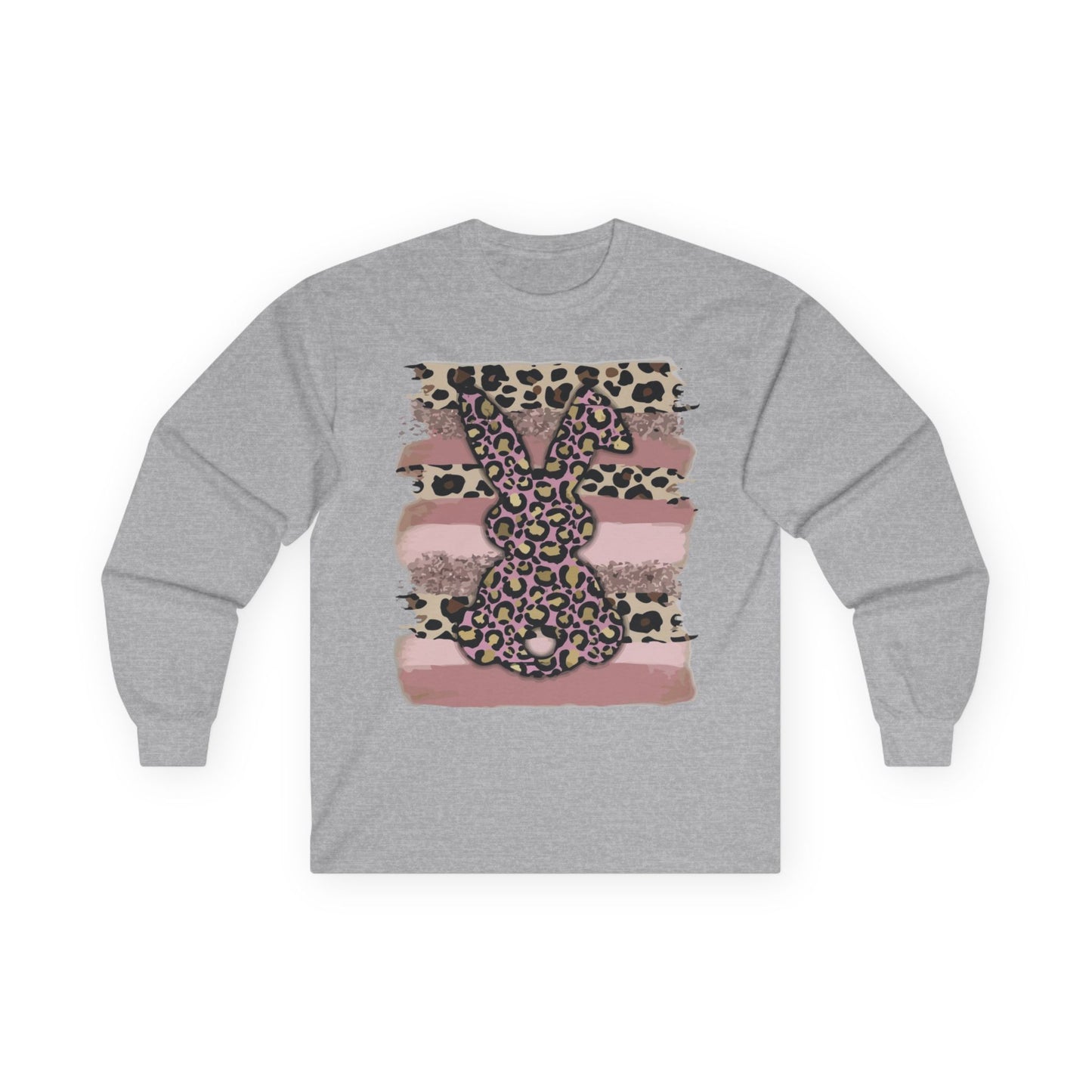 Leopard Bunny Long Sleeve Tee — Pink Stripes & Animal Print