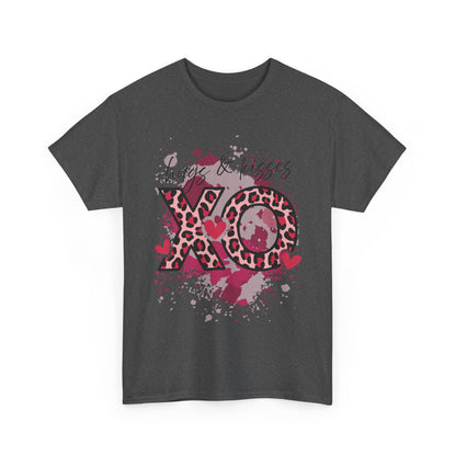 XO Hugs & Kisses Leopard Print Tee — Valentine's Day Graphic Shirt