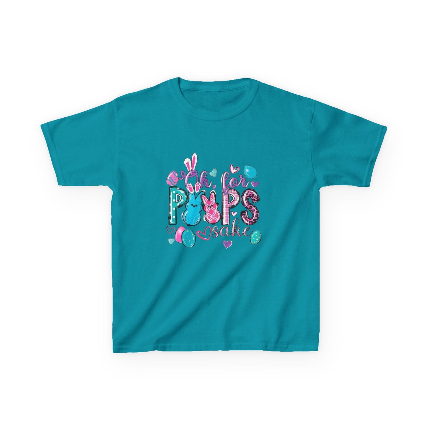 Kids Tee — "Pops" Cute Colorful Bunny Hearts Design (Children’s Graphic T-Shirt)