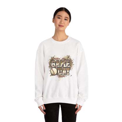 Softball 'Game Day' Crewneck Sweatshirt — Distressed Baseball Design