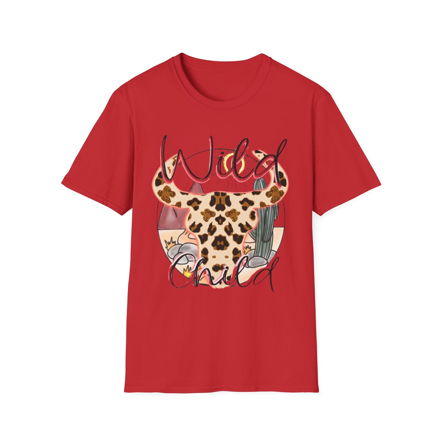 Desert Leopard Cow Skull T-Shirt — Southwestern Sun-Soaked Graphic Tee