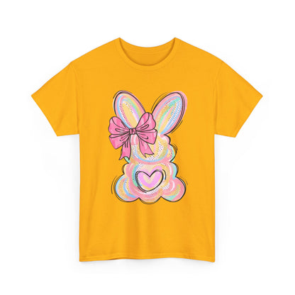 Pastel Bunny Heart T‑Shirt — Cute Easter Bunny Tee with Bow