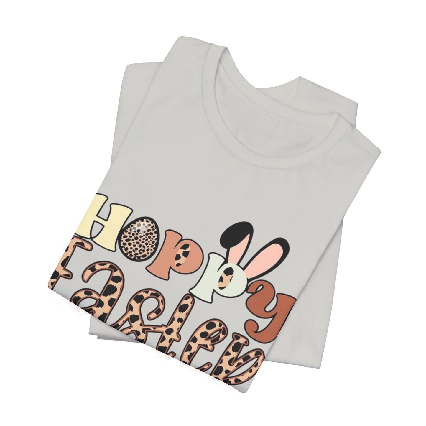 Happy Easter Leopard Print Tee — Cute Bunny Egg Holiday T-Shirt