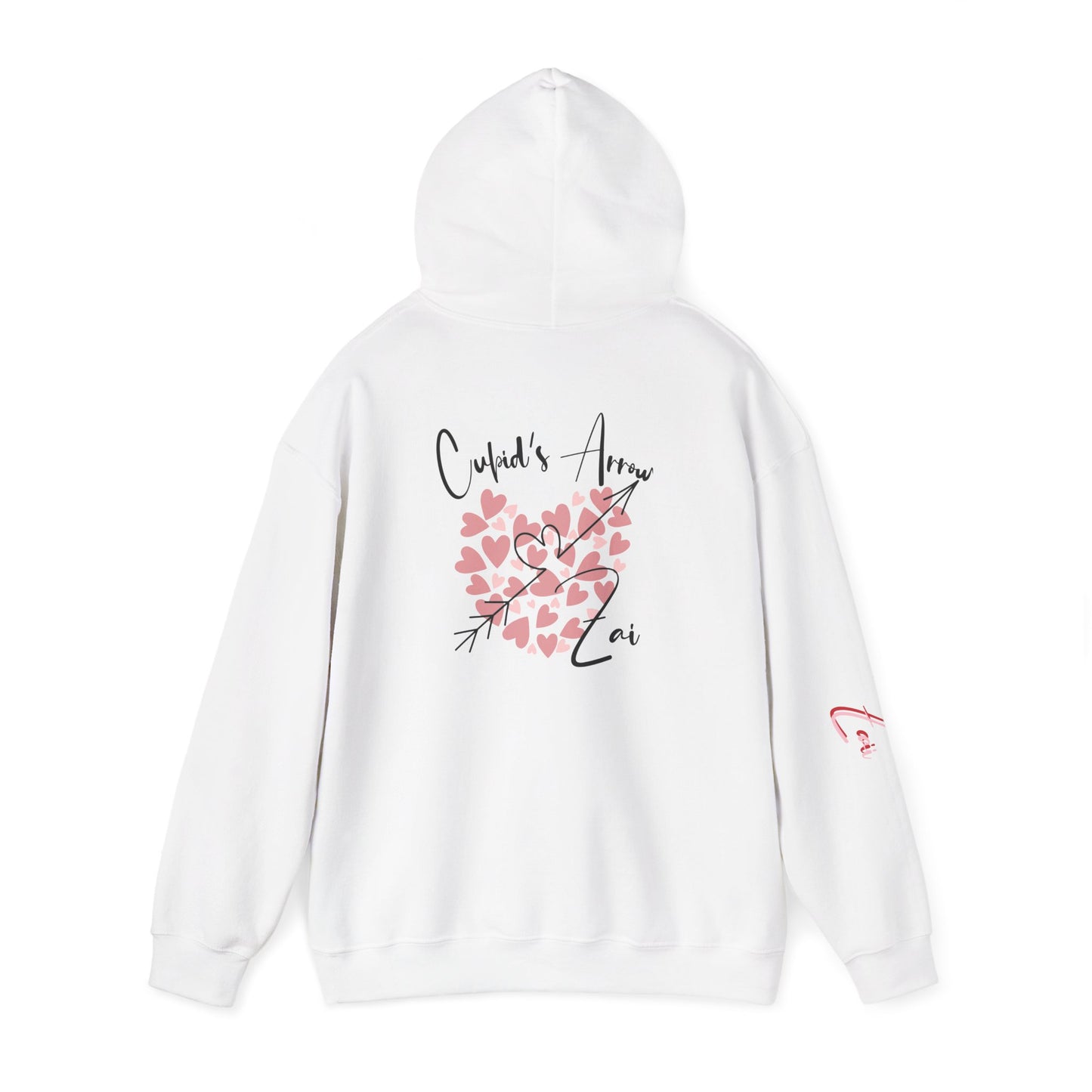 Cupid’s Arrow Lei Hoodie — Heart Arrow Script Pullover for Valentine’s Day