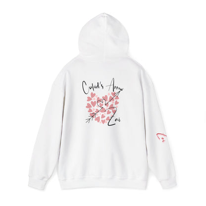 Cupid’s Arrow Lei Hoodie — Heart Arrow Script Pullover for Valentine’s Day