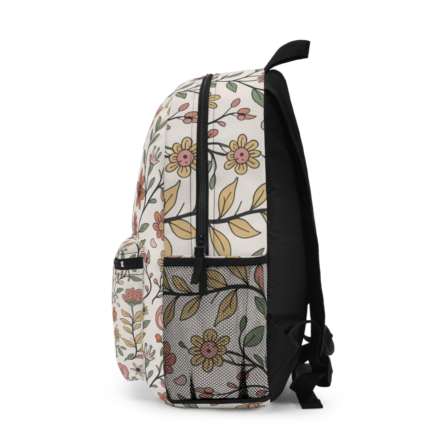 Floral Print Backpack, Cute Backpack for School
