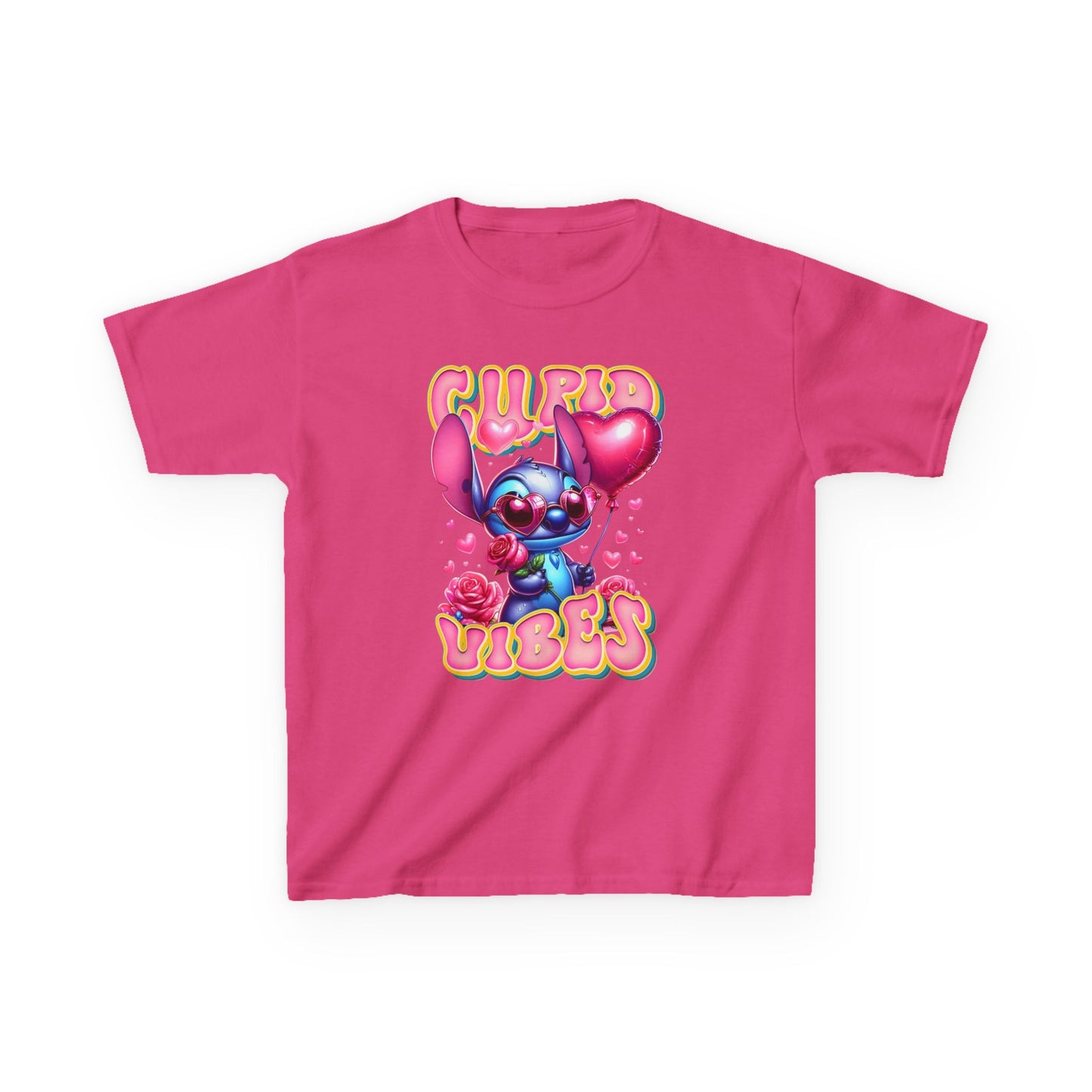 Kids Tee — 'Cupid Vibes' Cute Cartoon Cupid Character Valentine Shirt