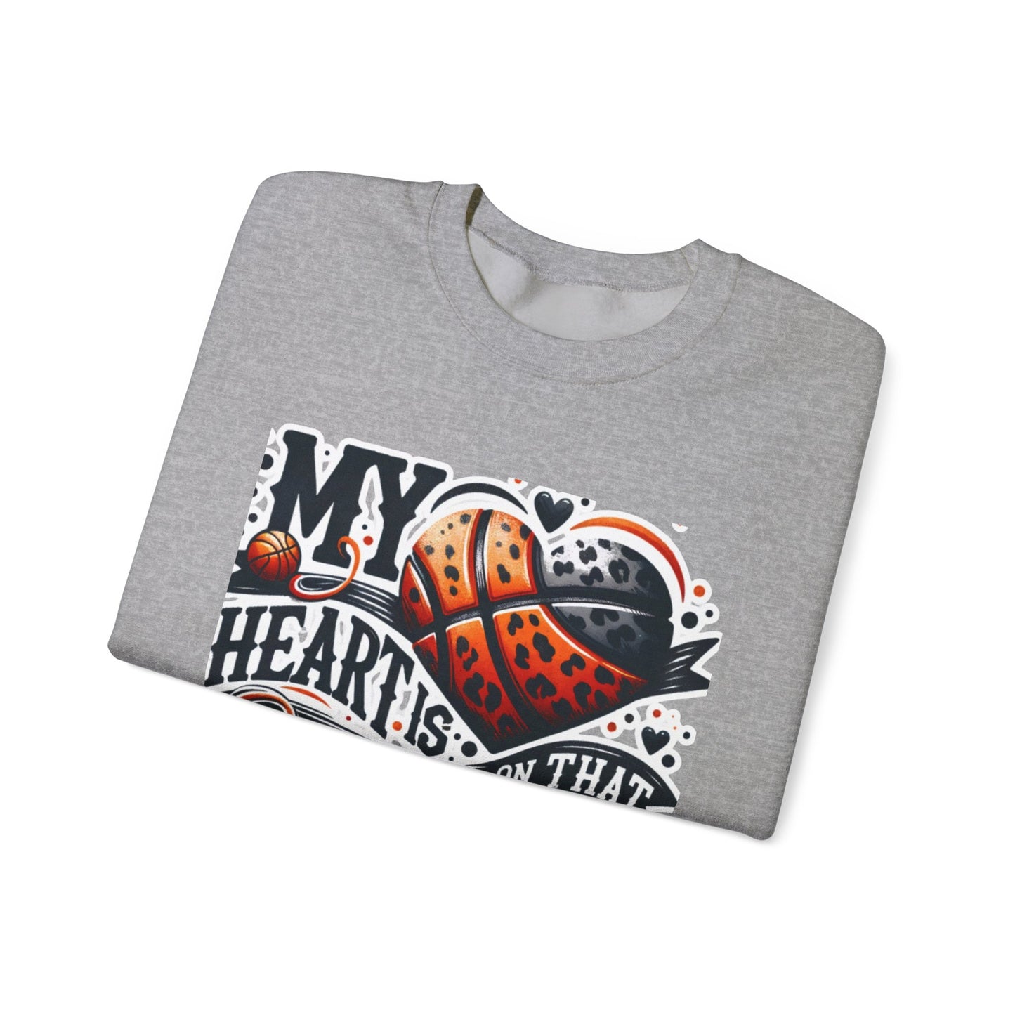 Basketball 'My ❤️Is On That Court' Crewneck Sweatshirt