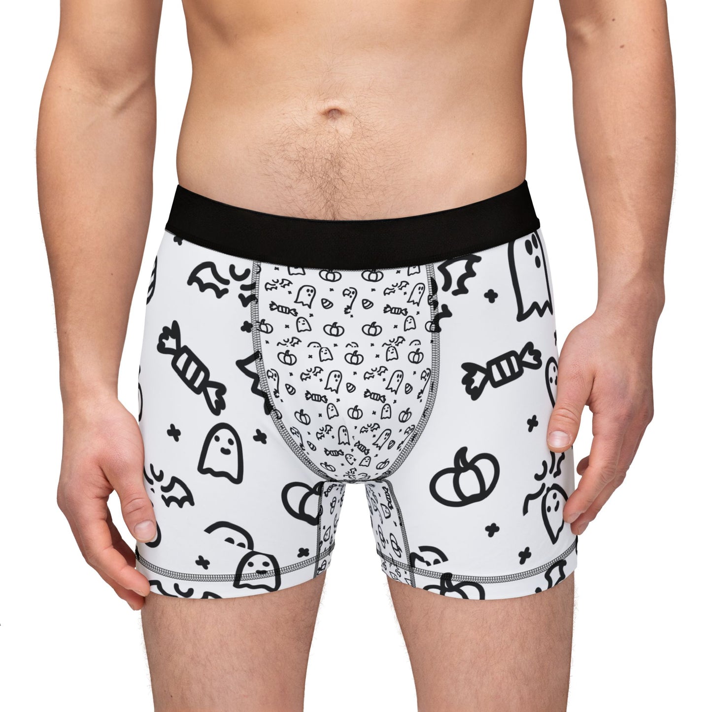 Whimsical Men's Boxers, Comfortable Fun Underwear, Halloween Themed Boxers, Ghost Print Boxers, Gag Gift for Him, Unique Gift Idea