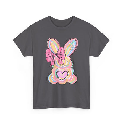 Pastel Bunny Heart T‑Shirt — Cute Easter Bunny Tee with Bow