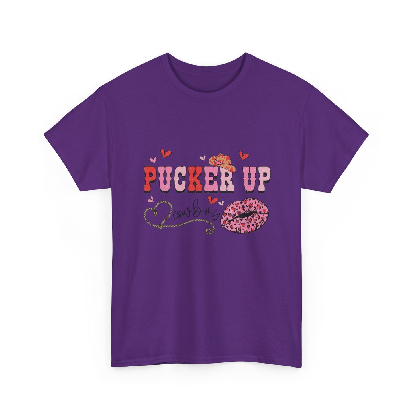 Pucker Up Kiss Graphic Tee – Cute Valentine’s Day Leopard Lip Design