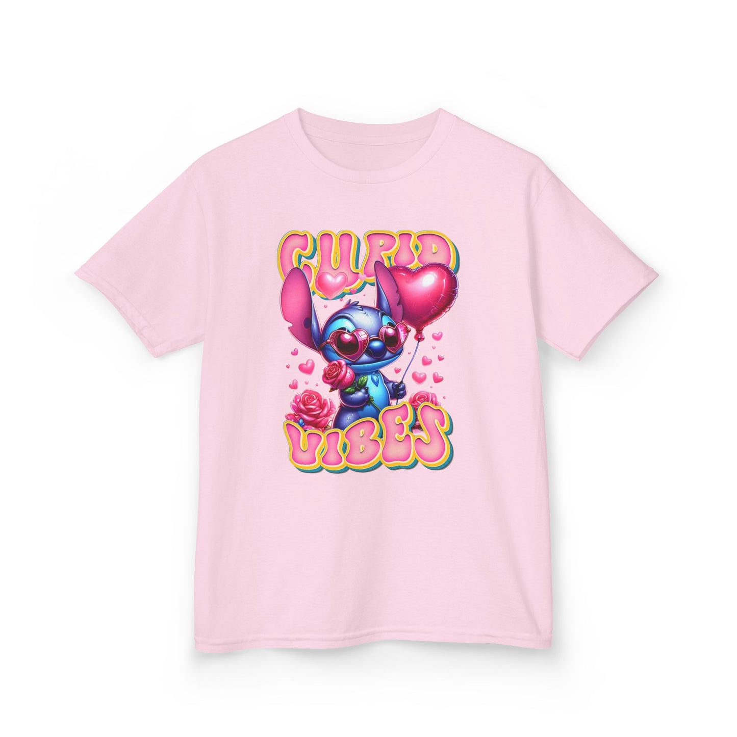 Kids Tee — 'Cupid Vibes' Cute Cartoon Cupid Character Valentine Shirt
