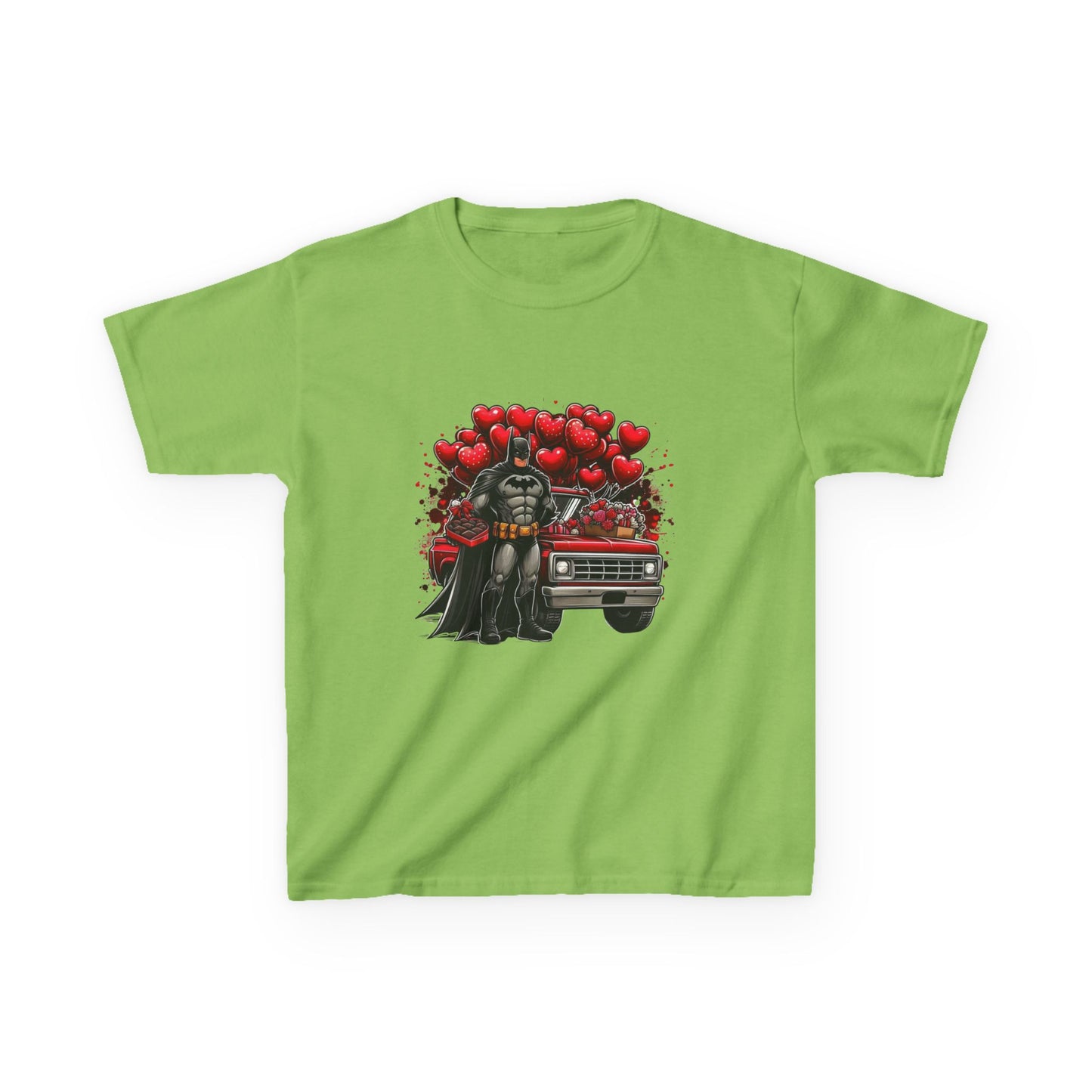 Kids Vader Valentine T‑Shirt — Darth Vader with Hearts and Vintage Car