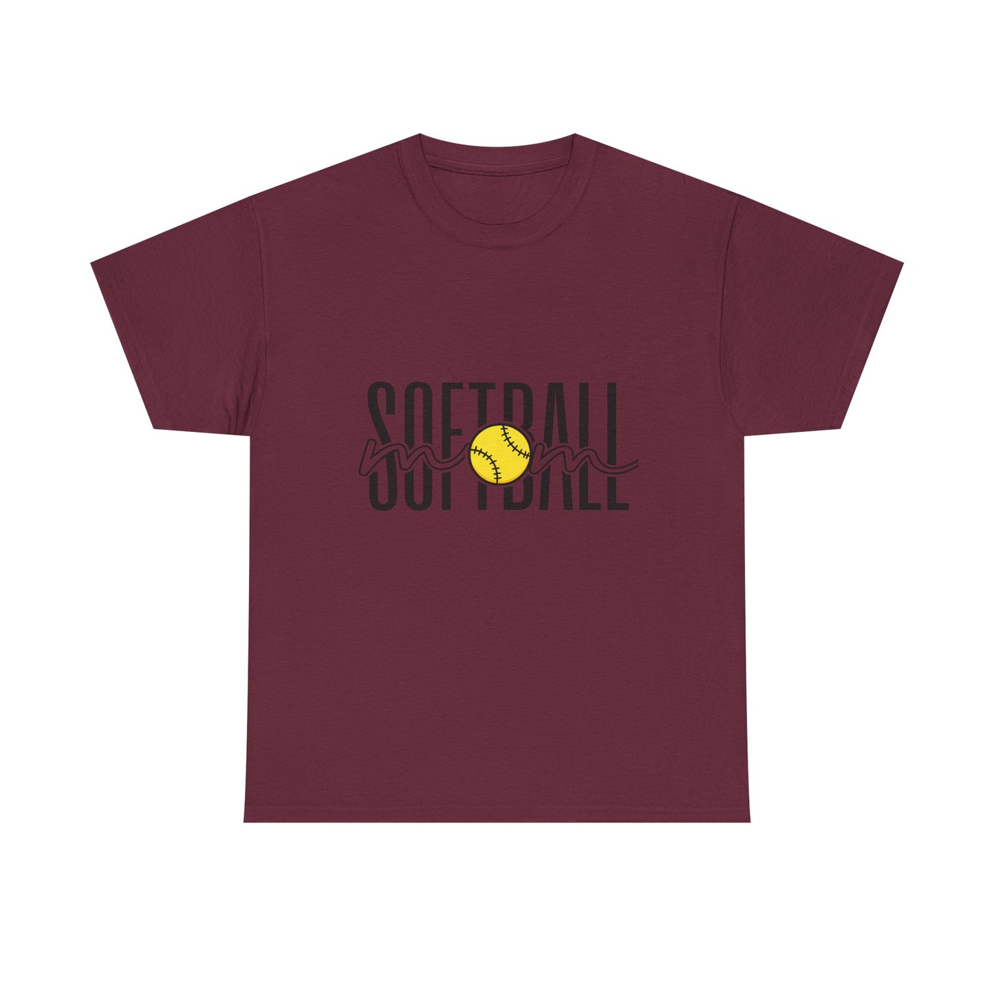 Softball Mom/Player Tee — Retro Script Softball Graphic T-Shirt