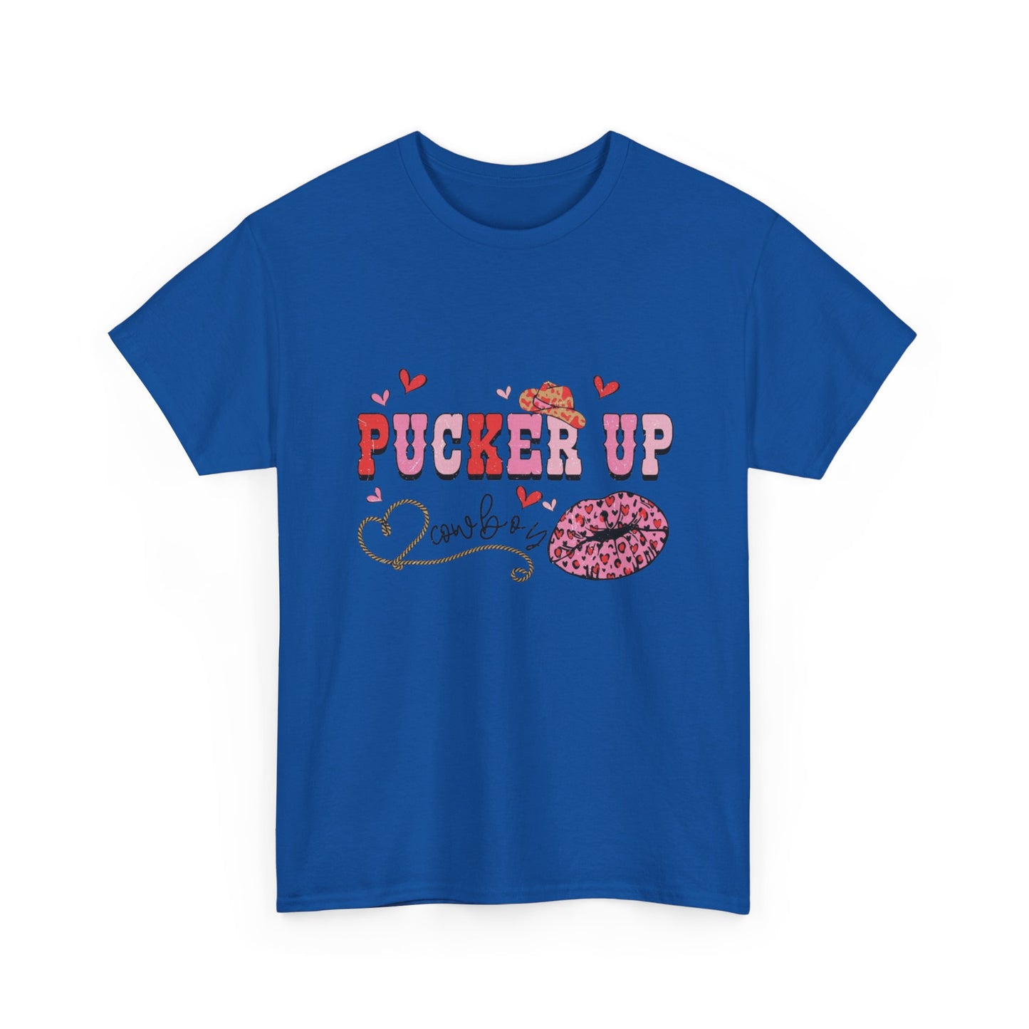Pucker Up Kiss Graphic Tee – Cute Valentine’s Day Leopard Lip Design