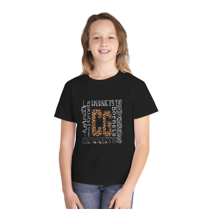 Youth Hornets Tee — Leopard Print 'CG' School Spirit Shirt