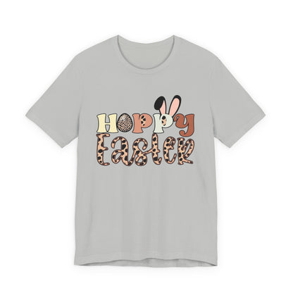 Happy Easter Leopard Print Tee — Cute Bunny Egg Holiday T-Shirt