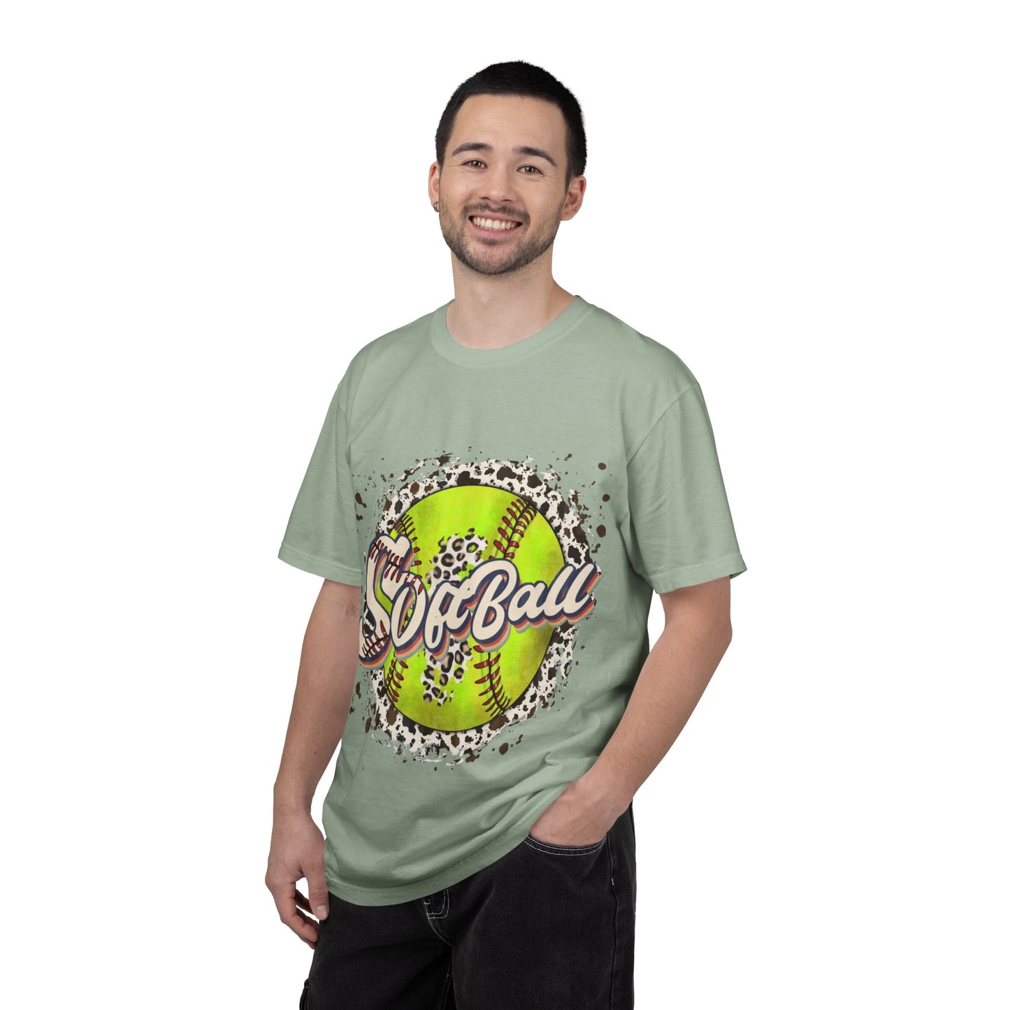 Softball Vintage Graphic T-Shirt — Neon Softball Logo Tee