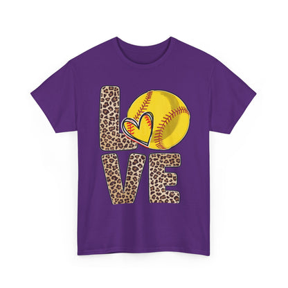 Softball Love Leopard Print T-Shirt