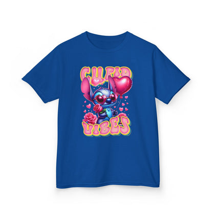 Kids Tee — 'Cupid Vibes' Cute Cartoon Cupid Character Valentine Shirt