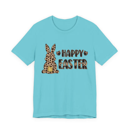 Leopard Print 'Happy Easter' Bunny Tee