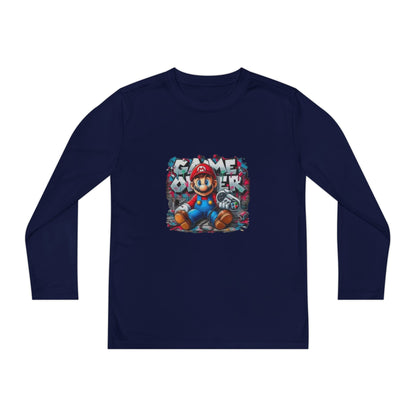 "Game Over" Graphic Youth Long Sleeve Gamer Character Tee