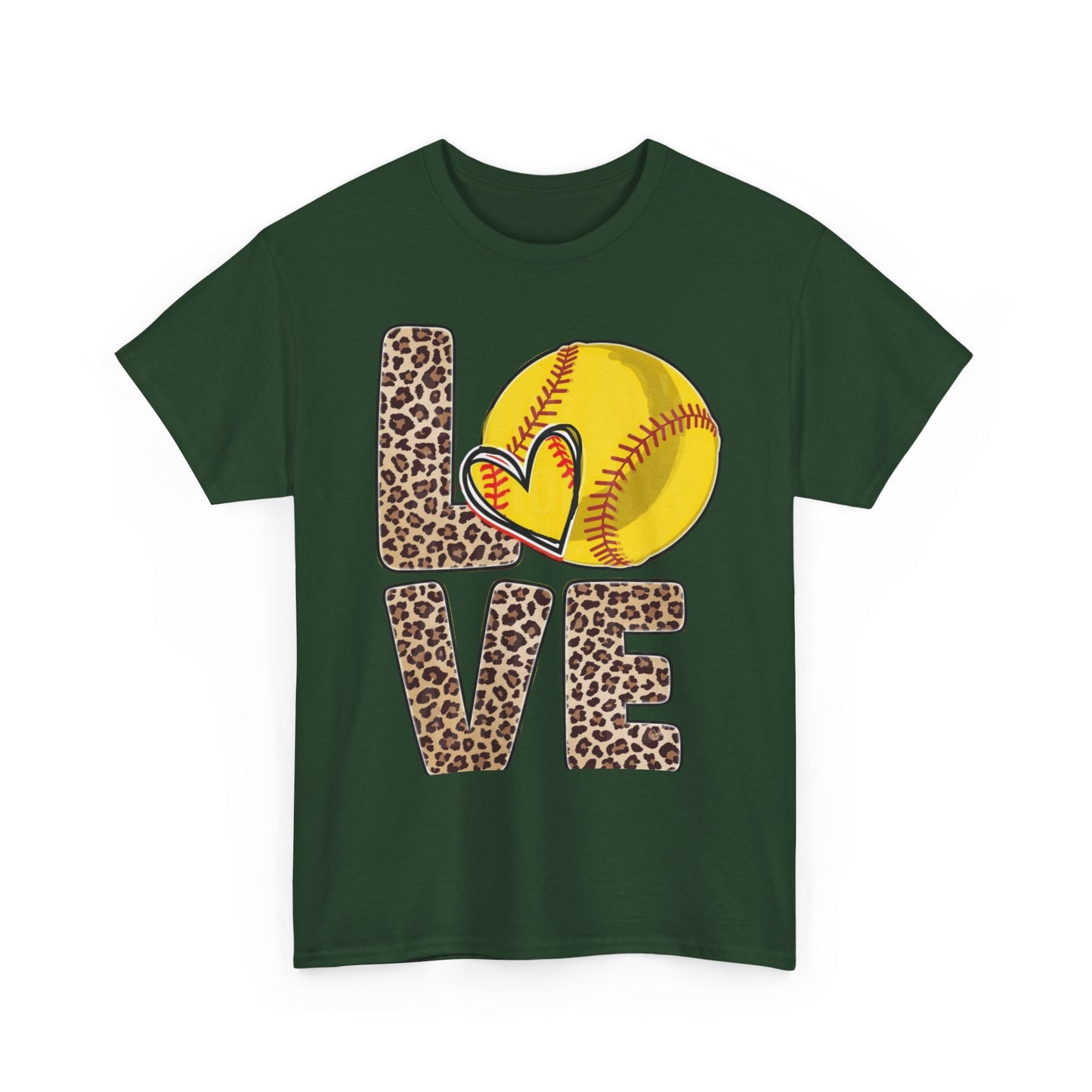 Softball Love Leopard Print T-Shirt