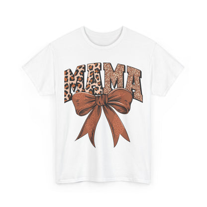 Leopard Mama & Bow- Unisex Heavy Cotton Tee