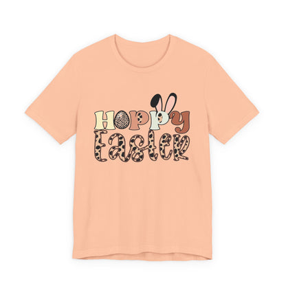 Happy Easter Leopard Print Tee — Cute Bunny Egg Holiday T-Shirt