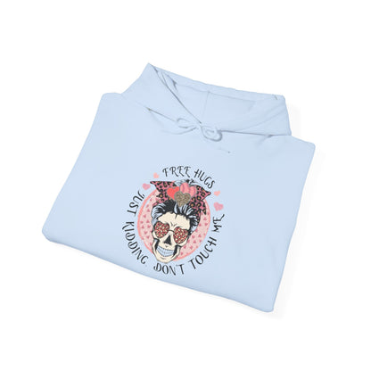 Hoodie — 'I Need Hugs, Just Kidding Don't Touch' Vintage Sloth Graphic Hoodie